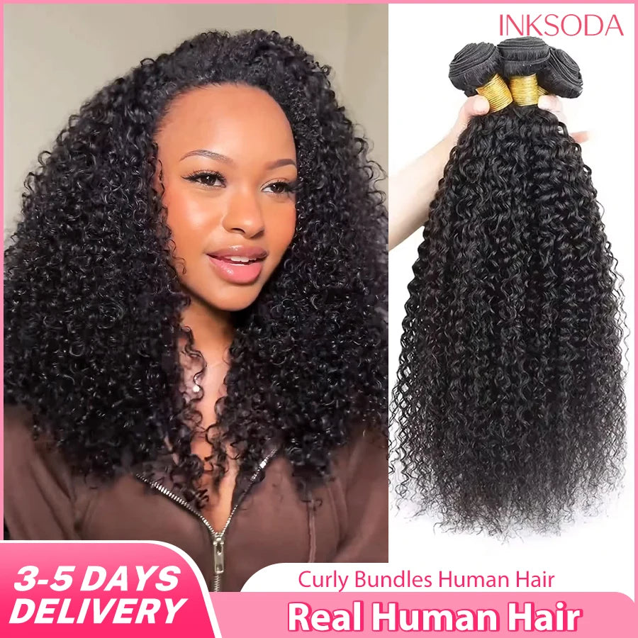 12A 10-38 Inch Natural Color Jerry Curly Human Hair Bundles And Weaves Unprocessed Brazilian Human Hair Weave Bundles 1/3/4PCS Raw Hair Bundles Weave Extensions Hair Extensions Materials For Women Natural Black Soft And Silky
