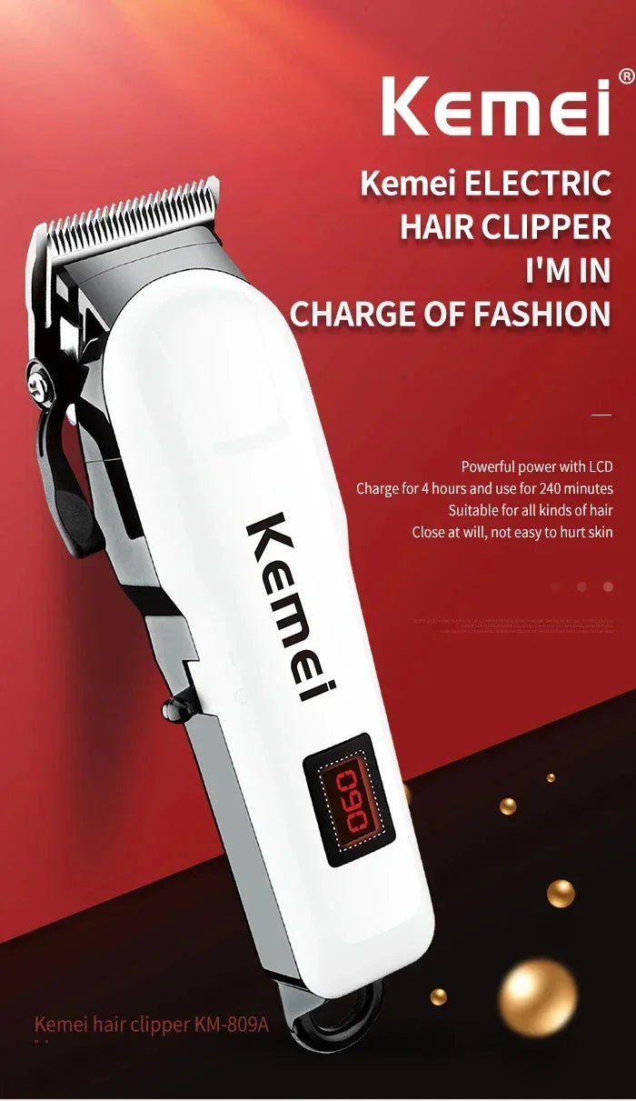 Kemei Hair Clipper Km-809A Km-2299 Km-2024 UBS Rechargeable Cordless Beard Trimmer Powerful Electric Hair Clippers for Men