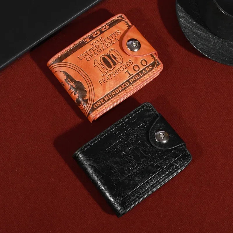 New Men's Trendy Leather Wallet with USD Print Multiple Card Holders High Capacity