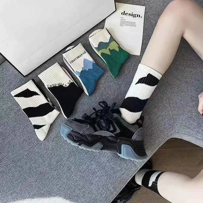 10/5/3MEN'S Mid-calf Socks Cotton Socks for All Seasons, Solid Colour and Versatile