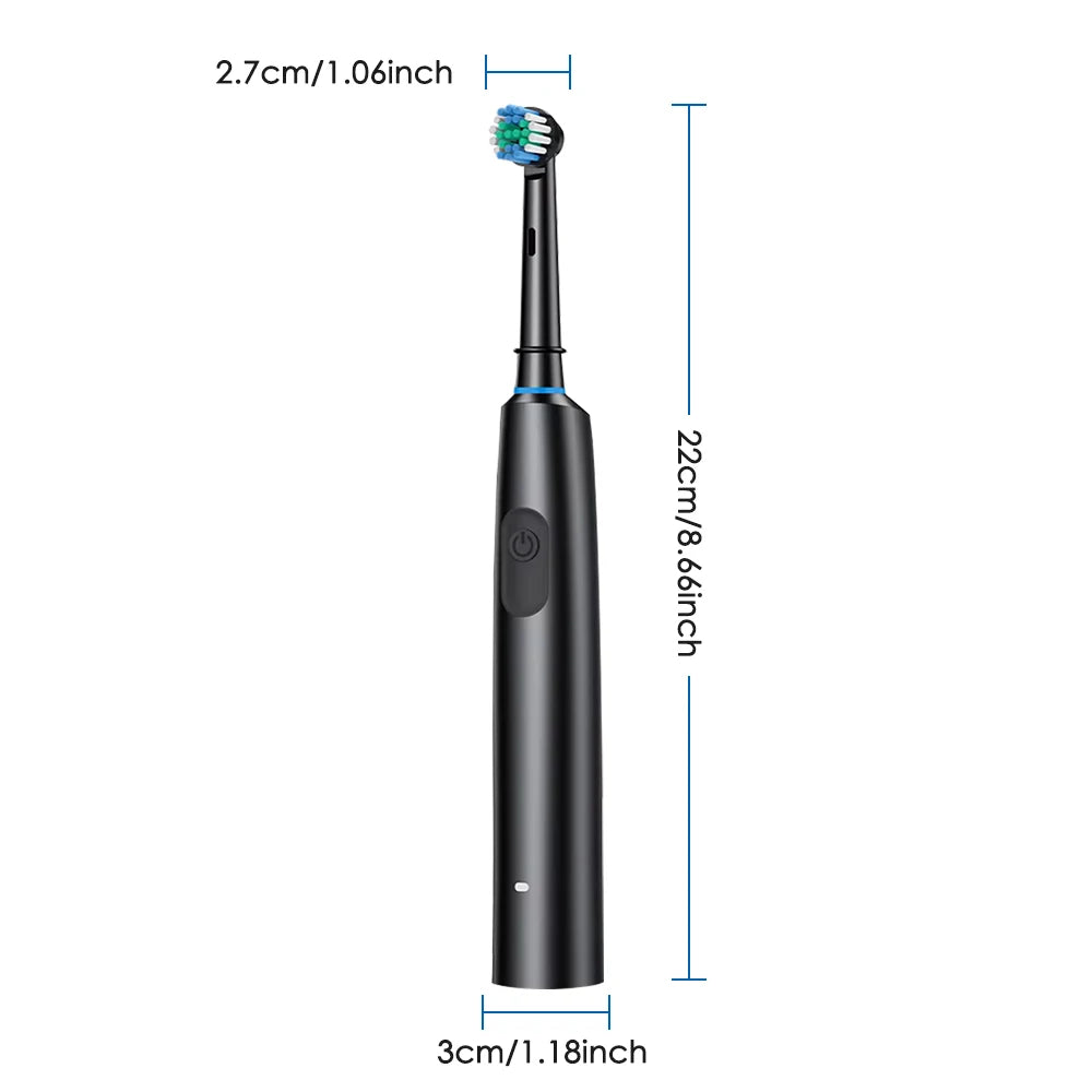 Intelligent Rotating Electric Toothbrush Rechargeable Rotary Brush Compatible with Oral B Replacement Electric Brush Heads