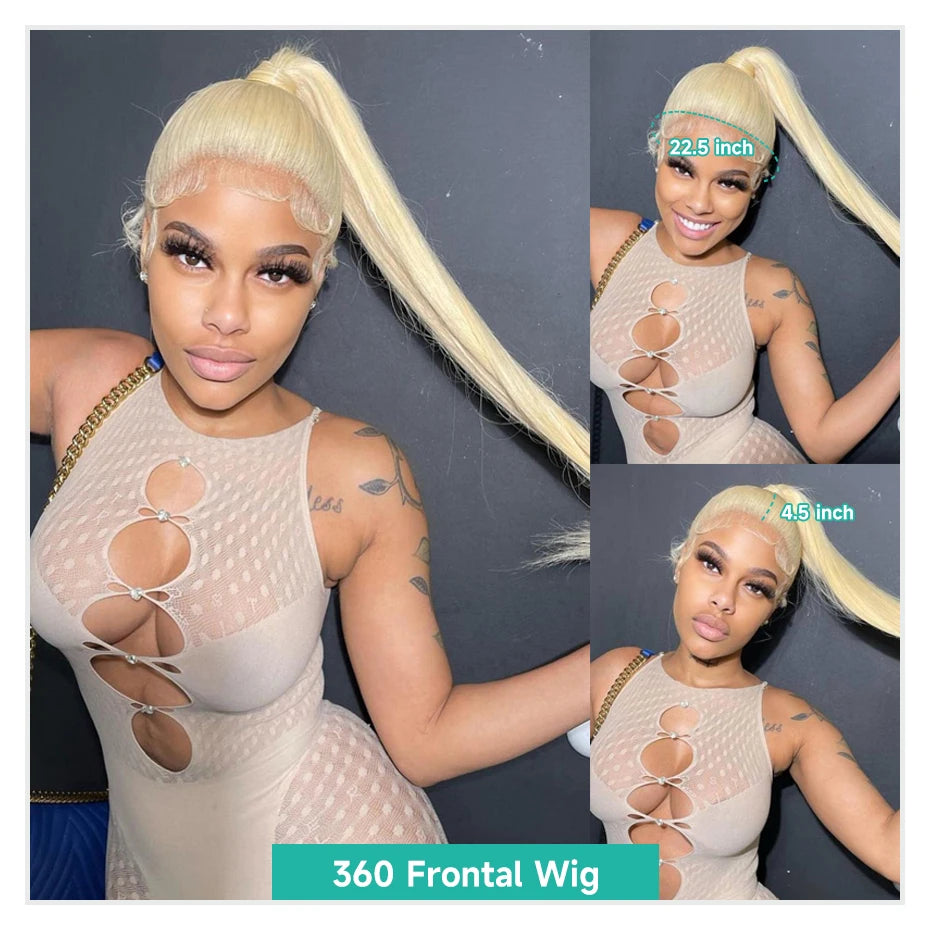 13x4 13x6 360 HD Transparent 613 Honigblond Farbe Spitze Front Echthaar Perücken für Frauen Rohes brasilianisches glattes Lace Frontal Perücke