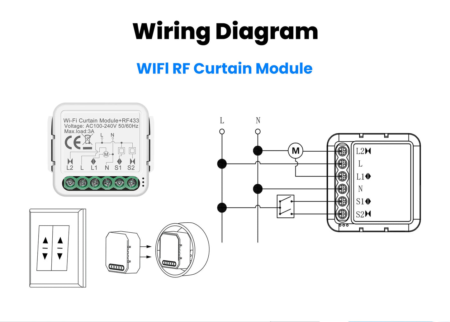 GIRIER Tuya Smart Wi-Fi RF433 ZigBee Curtain Switch Module for Electric Roller Shutter Blind Motor 1/2CH Works Hey Google Alexa