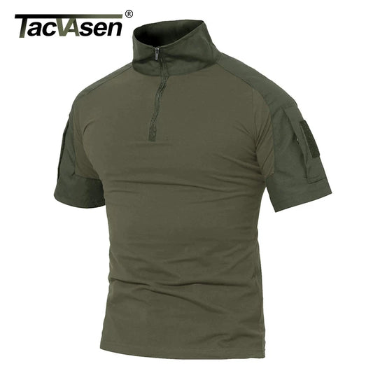 TACVASEN Men's Short Sleeve T-Shirts With Zipper Pockets Mens Summer Solid T Shirts Safari Tee Shirts Hiking Work Clothing - Shoppiline