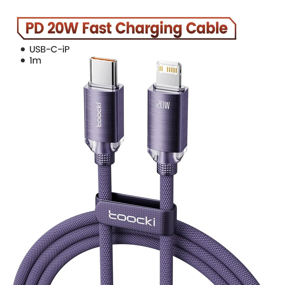 Toocki USB C to Lighting Cable for iPhone 14 13 12 11 Pro Max Mini 8 7 Plus AirPods iPad Fast Charging Type C Lightning Cable