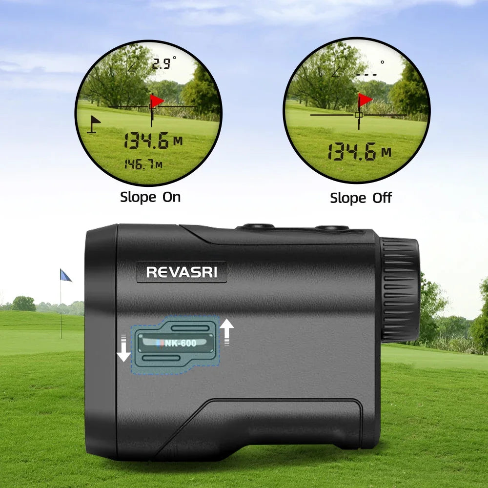 REVASRI 600M/Yard Golf Laser Rangefinder with Slope Compensation Flagpole Lock Vibration USB-C Rechargeable for Golfing - Shoppiline