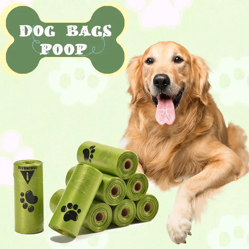 10Pcs Extra Thick Dog Poop Bags (22x30cm), Leak-Proof Paw Print Pet Waste Bags