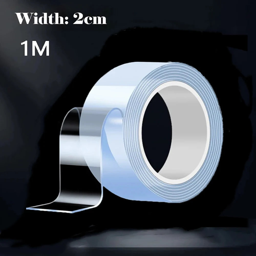 1/3/5m Nano Tape Double-Sided Adhesive Tape Waterproof Transparent Reusable Mounting Tape Heat Resistance Professional Home Tape