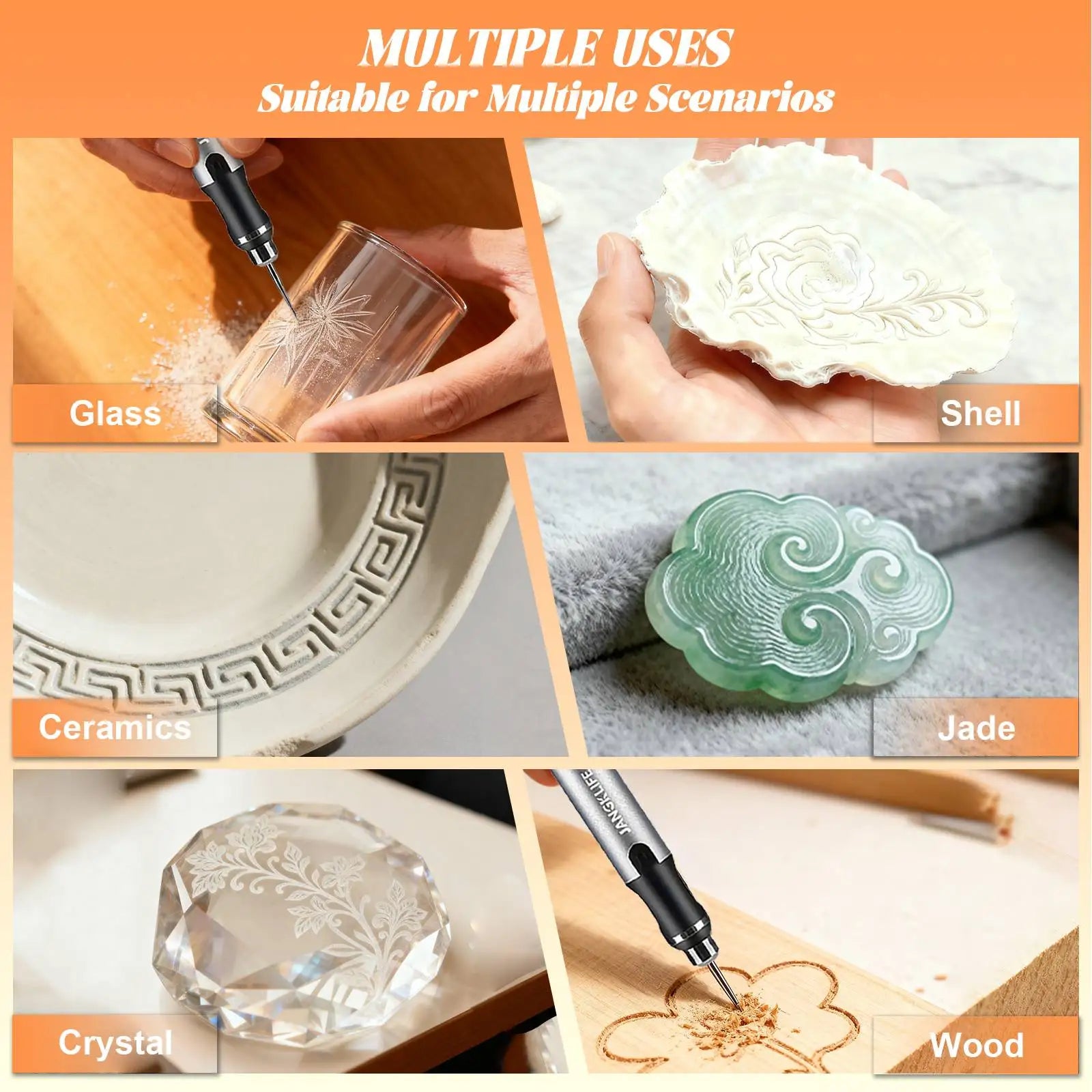JANGKLIFE USB Cordless Rotary Tool Kit Woodworking Engraving Pen DIY For Jewelry Metal Glass Mini Wireless Drill - Shoppiline
