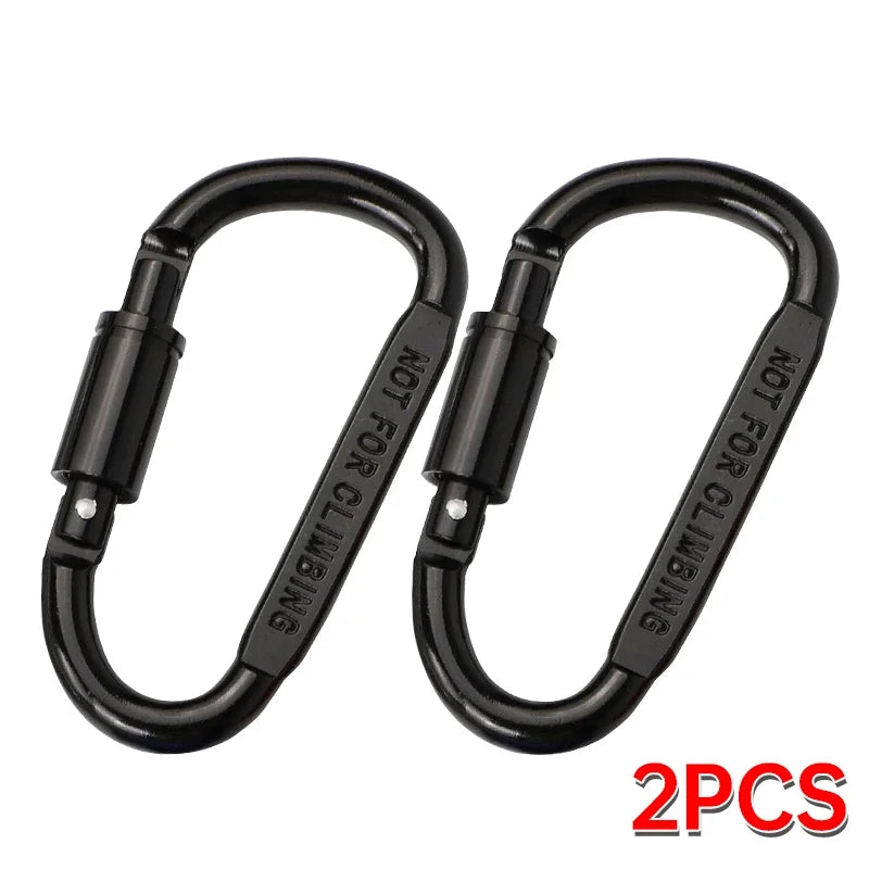 1-6PCS D-Shaped Carabiner Clips Heavy Duty Aluminum Alloy Quick Links for Backpack Keychain Outdoor Camping EDC Gear Accessories