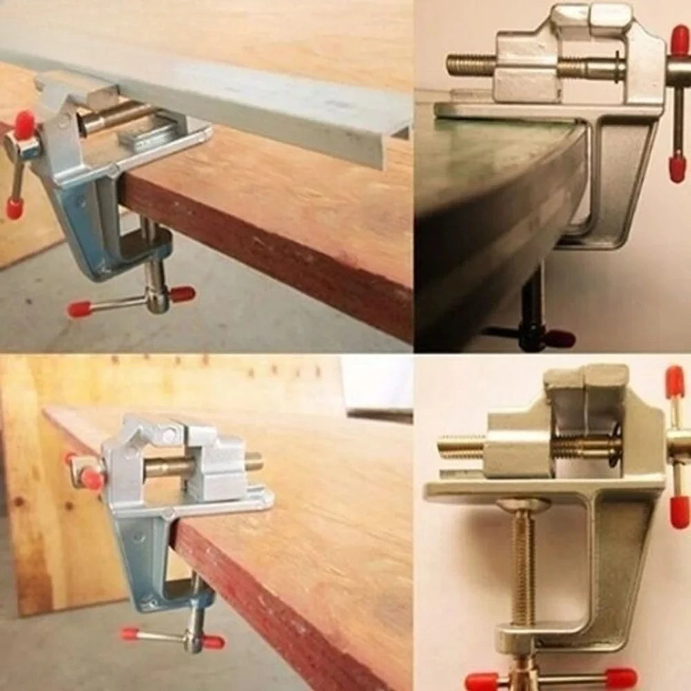 1pc Mini Workbench Vise with 3.5" Aluminum Jaw - Multi-Functional Precision Clamp for Jewelry, Woodworking & DIY Projects