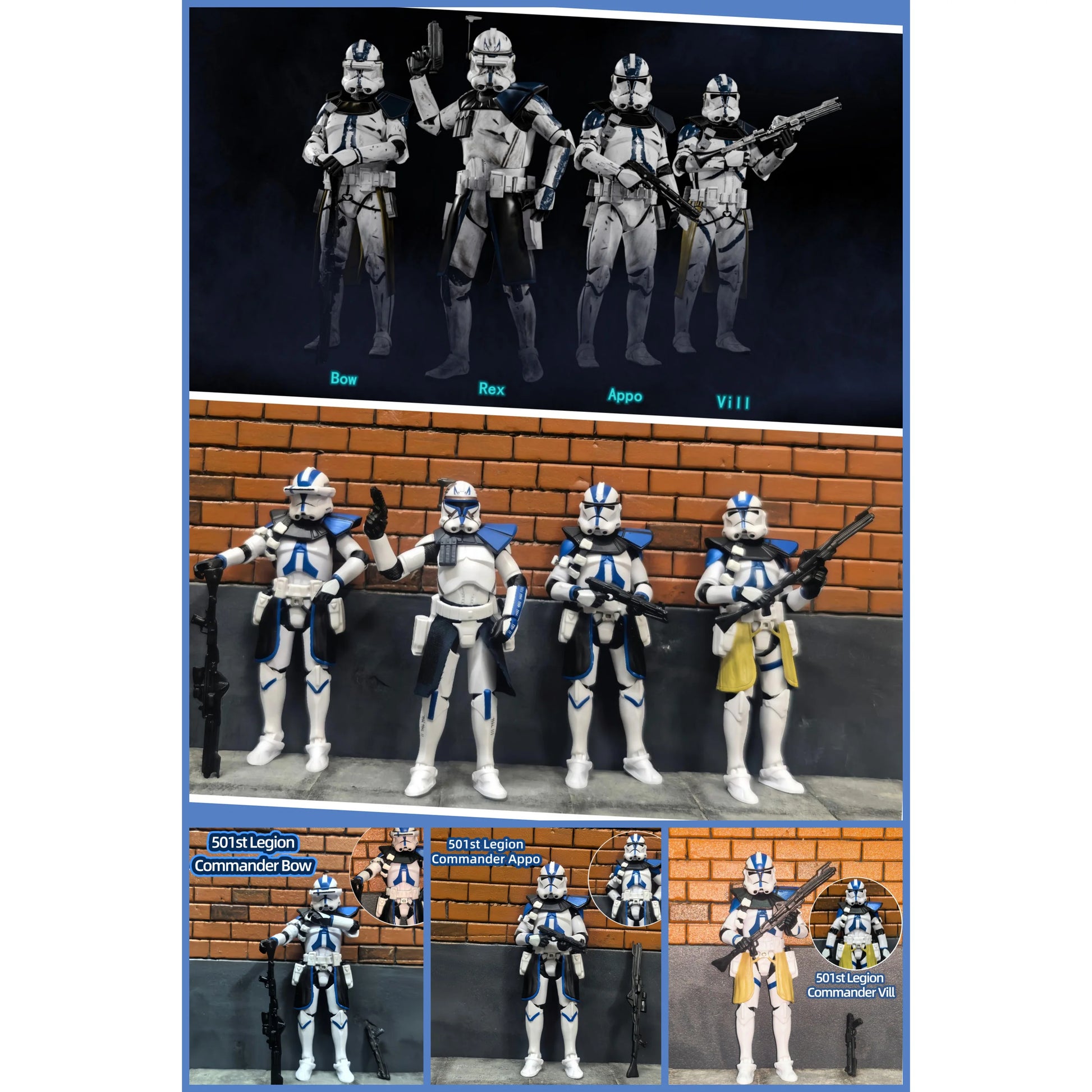 Star Wars 3.75 Inch Trooper 1/18 501st Legion Action Figure Hardcase REX Anakin Dogma Tup Toys Model Loose - Shoppiline
