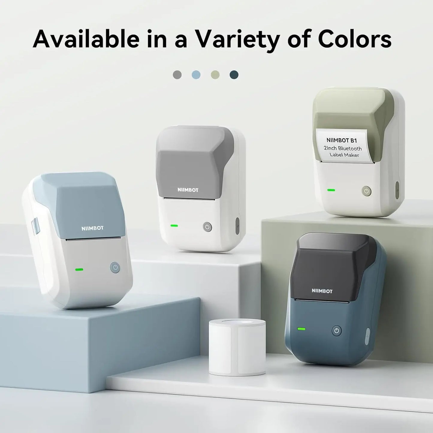 NIIMBOT B1 Portable Thermal Printer With Tapes 2 Inch Adhesive Label Machine Mini Bluetooth Sticker Maker Waterproof Labels Roll - Shoppiline