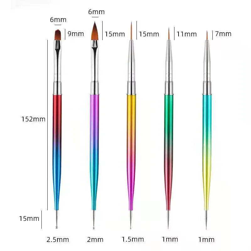 5/20 Stk. Nagelkunst Pinsel Design Spitzen Malen Zeichnen Schnitzen Dotting Pen Flachfächer Liner Acryl Gel UV Politur Maniküre Werkzeuge