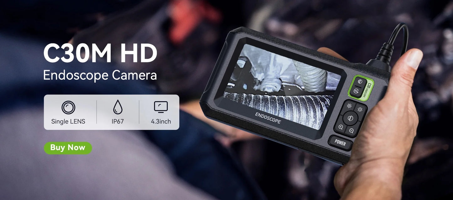 Industrial Endoscope Camera 8mm HD1080P 4.3inch IPS Screen 1080P Pipe Inspection Camera for Car Repair IP67 Waterproof 8 LEDS - Shoppiline