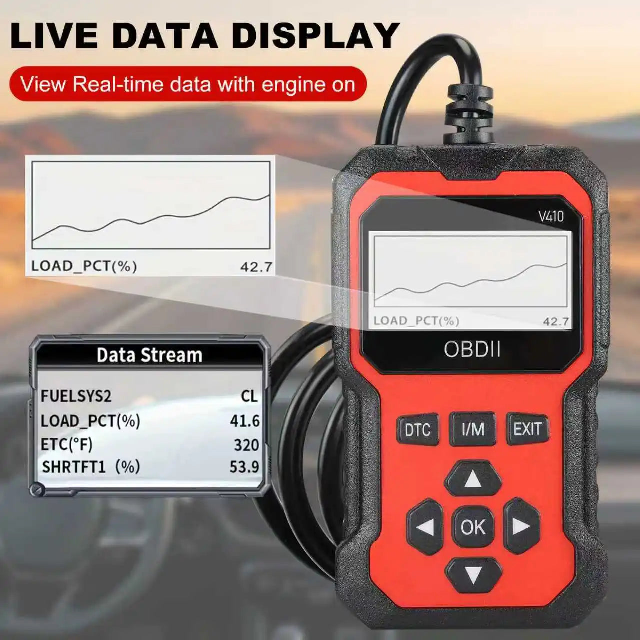 V410 Car Diagnostic Scanner Tool ABS Engine Oil Reset Function Auto Scanner Tool for All Cars