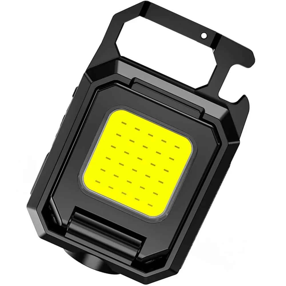 Clearance_LED Mini Keychain Light XPE Pocket Work Light COB Flashlight USB Rechargeable Emergency Flashlight for Outdoor Camping