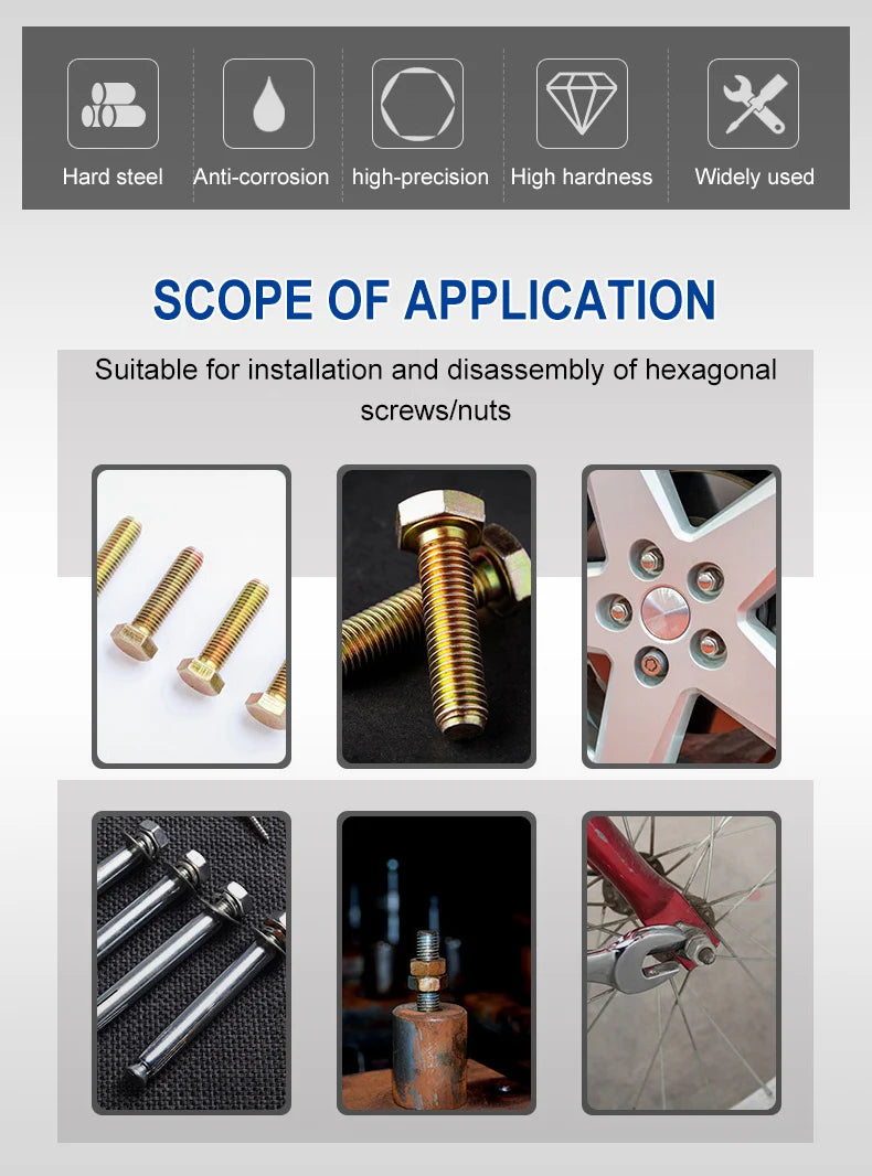 Powerful Socket Inner Hexagonal Wrench Hexagonal Handle Screwdriver Socket Extension Rod Pneumatic Screwdriver Insert Tool Set