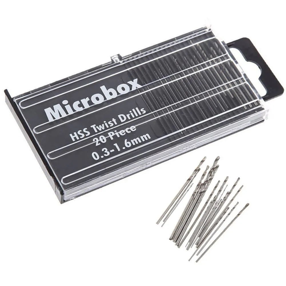 20Pcs Drill Bits For Precision Crafts Jewellery Watch Repair Model Making Hobby Work Electronics 0.3mm-1.6mm Mini HSS Spiral Dri