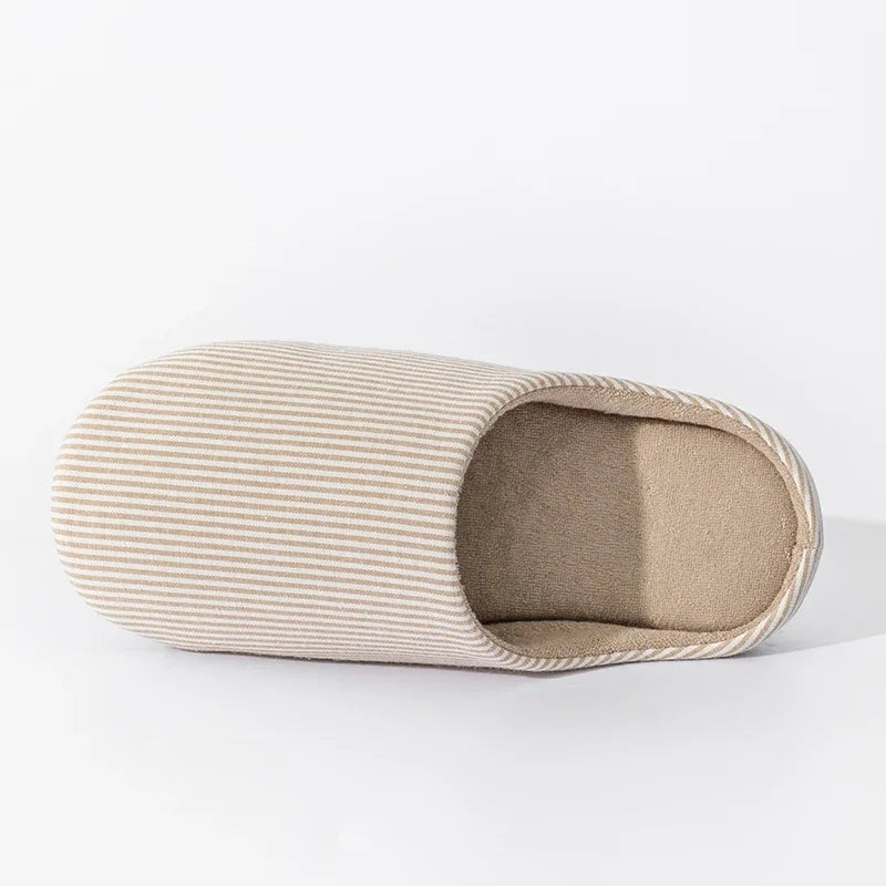 Unisex Home Slippers Soft Fur Slippers Warm Indoor Flat Slides Nonslip Couples Shoes Bedroom Light Slience Flats Autumn&Spring