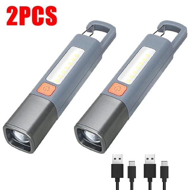 LED XPE Mini Portable Torch Super Bright COB Side Lights Zoomable Waterproof Outdoor Fishing Hunting Camping Flashlight