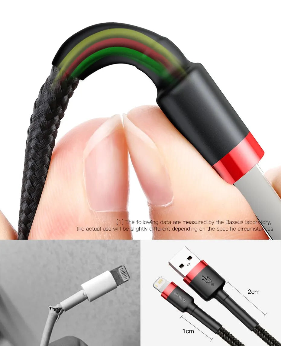 Baseus USB Cable for iPhone 14 13 Pro Max Fast Charging USB Cable for iPhone 12 Mini Pro Max Data USB 2.4A Cable