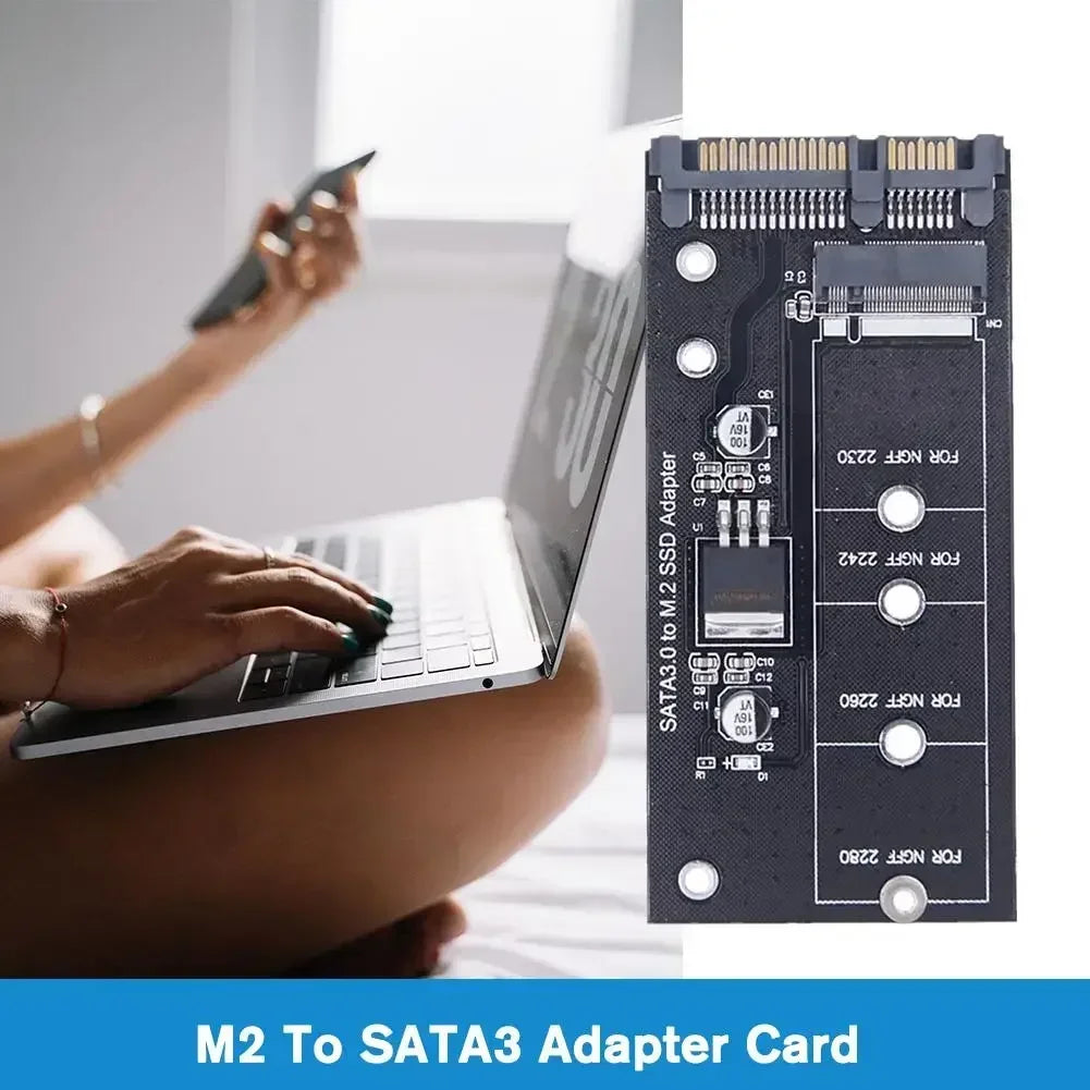 M2 To SATA3 Adapter Card High Efficiency SATA M2.SSD Convert Adapter Card NVME SSD Upgraded SATA 6 Gbps NGFF Adapter