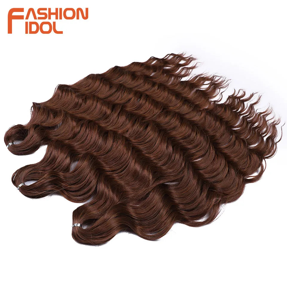 Anna Hair Extensions synthétiques de tresses Loose Deep Wave 24 pouces, cheveux tressés ondulés, cheveux bouclés torsadés au crochet Ombré Blond