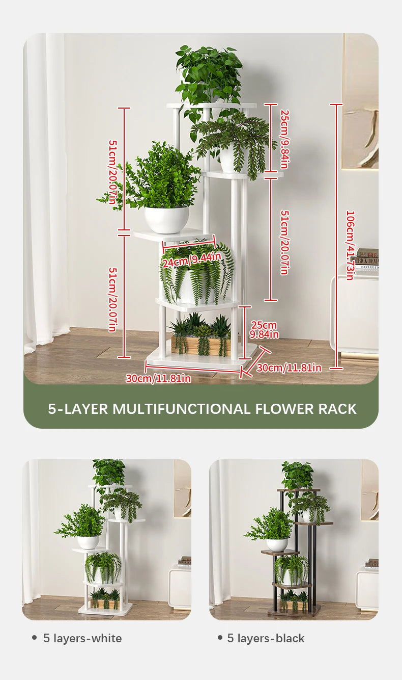 Plant Stand Stand For Flowers Wooden Storage Shelf 4/5/6 Tier Flower Shelf Planter Rack Indoor Display Stand Multiple Flower Pot