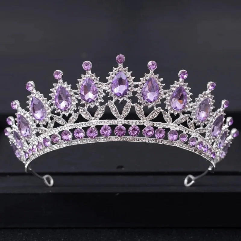 Baroque Vintage Crystal Tiaras And Crowns Rhinestone Queen Pageant Prom Diadem Crown Bridal Wedding Hair Accessories Jewelry