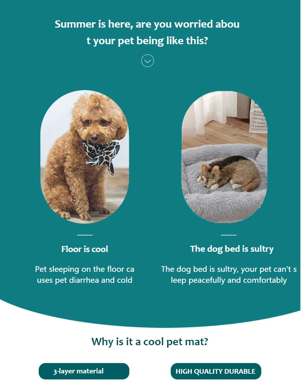 Sommer Hundekühlmatte Tier Kältebett extragroß für kleine große Hunde Haustierzubehör Katze robuste Decke Sofaeispad Decke