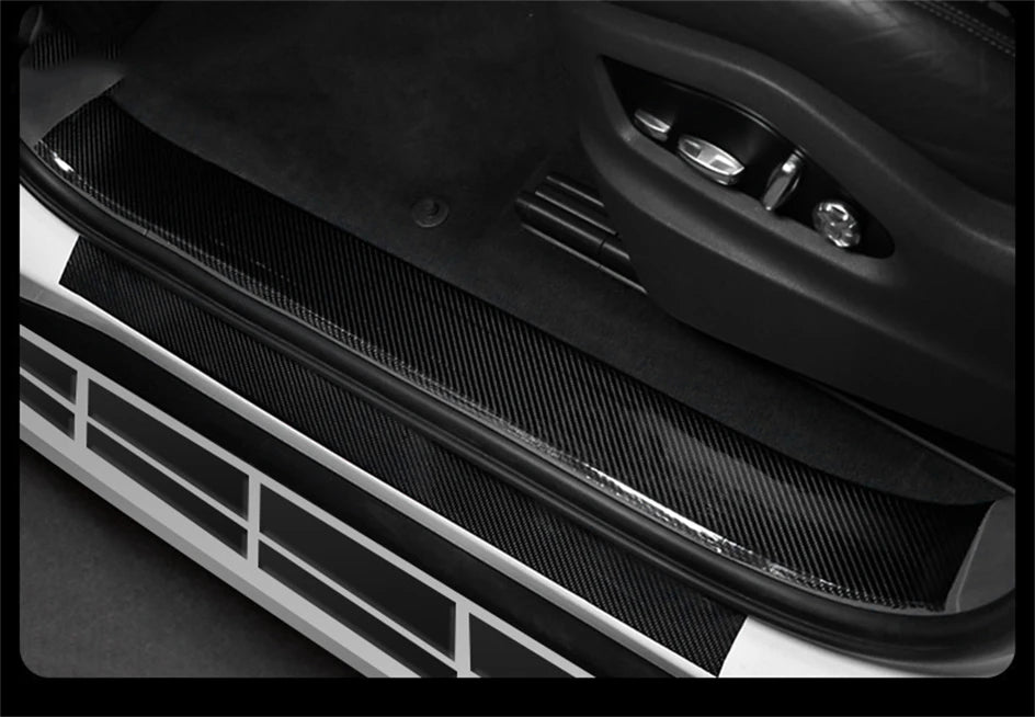 1-10M 3D Car Carbon Fiber Sticker DIY Paste Protector Strip Auto Door Sill Side Mirror Anti Scratch Tape Black Waterproof Film