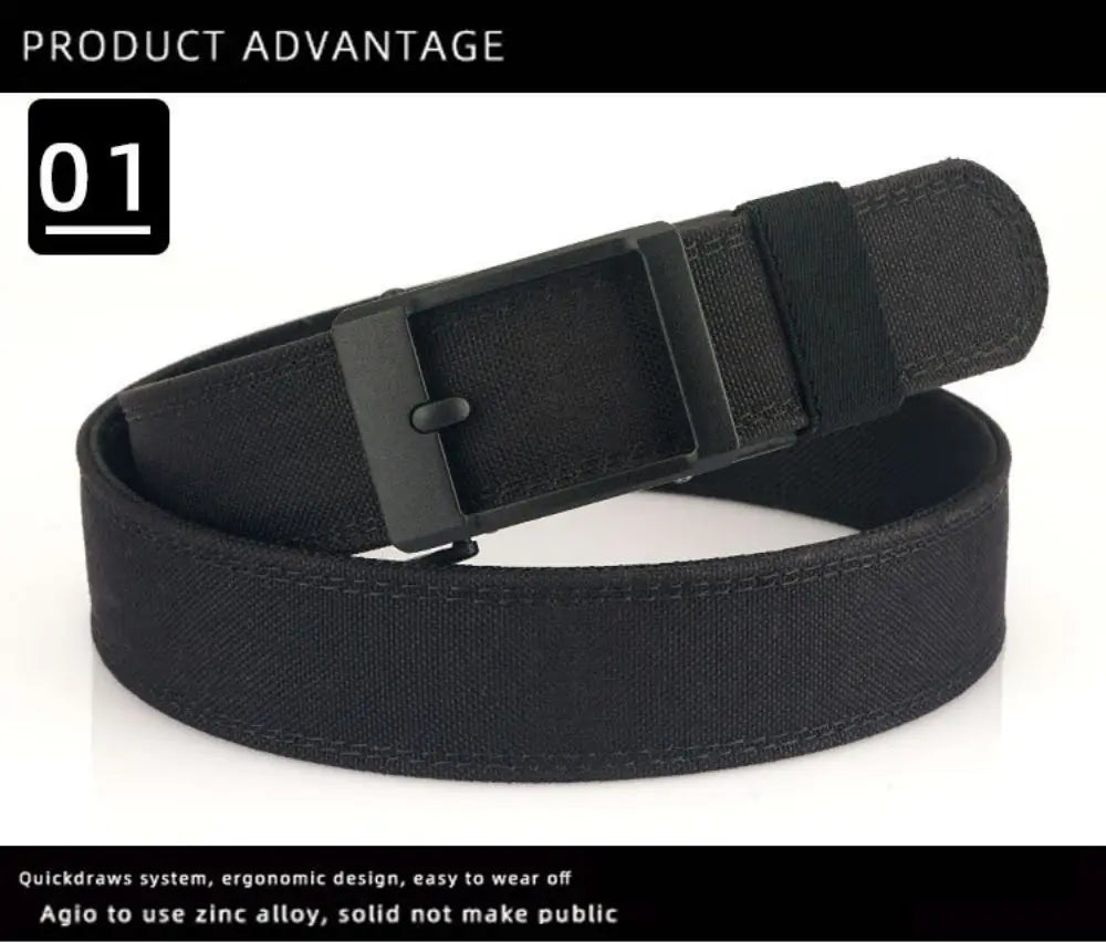 1pc Men's Belt Outdoor Multi Function Alloy Buckle Tactical Belt Canvas For Nylon Belt Training Quick Hanging Belts Neutral Belt