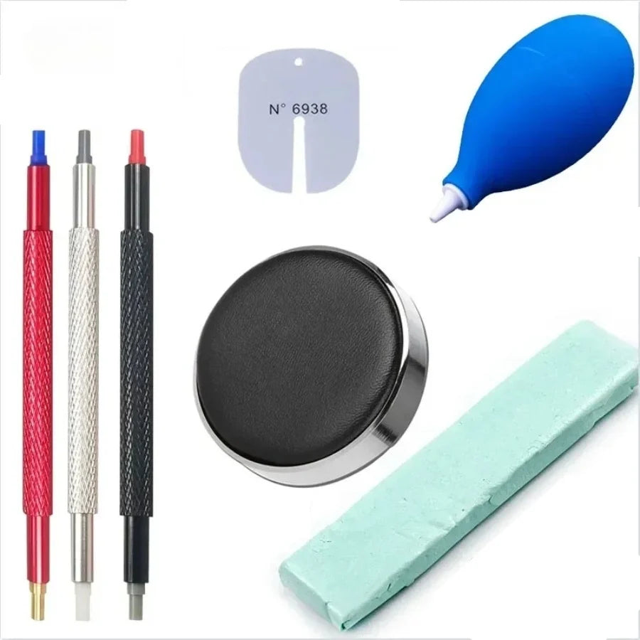 Uhrmacherwerkzeug-Set: Gummistaub-Luftgebläse, Schutzpolster, Nadelstift, Reinigungsbürste, Uhrenreparaturwerkzeuge, Pflegeset