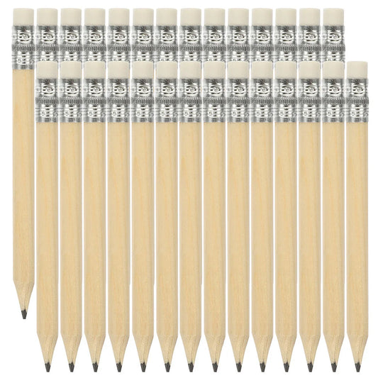 100 Pcs Mini Golf Portable iginal Wood Color Short Writing Sketching Wooden Pencils Student Office Supplies With Eraser
