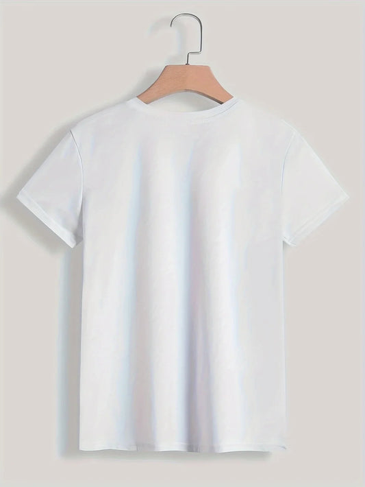 90er Jahre T-Shirt Paris Damen Print T-Shirt Mädchen Kurzarm Rundhals Freizeit Oberteil für Sommer Frühling Damenbekleidung