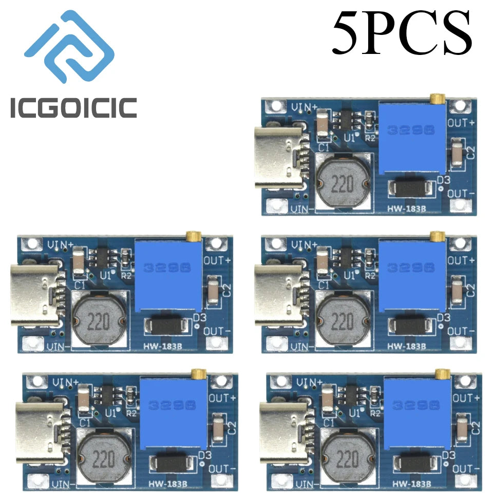 Module élévateur réglable 5/10 pièces MT3608 DC-DC TYPE-C Micro 2 A Module convertisseur élévateur de puissance DC DC 2V-24V vers 5V 9V 12V 28V