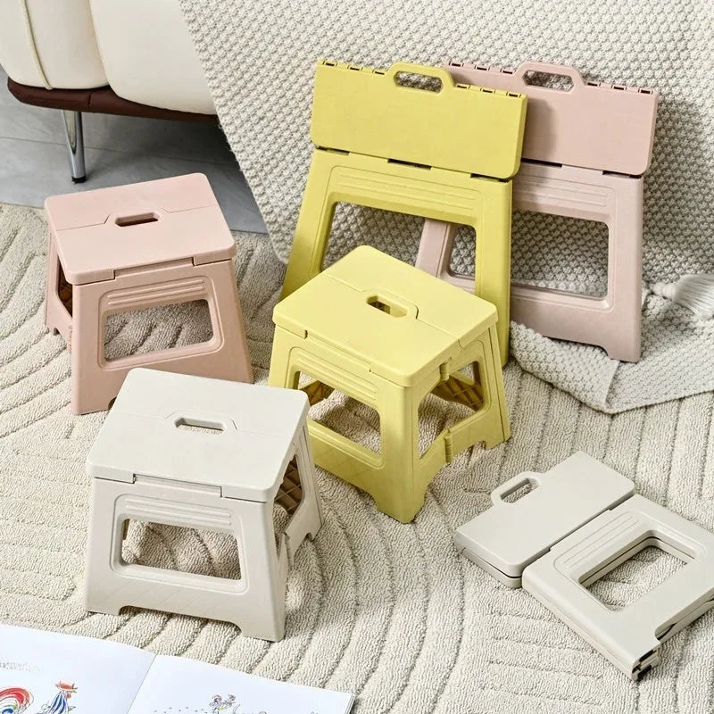 HTMCK New Folding Stool with Integrated Design, Lightweight & Thickened Structure, Portable for Home, Camping and Fishing