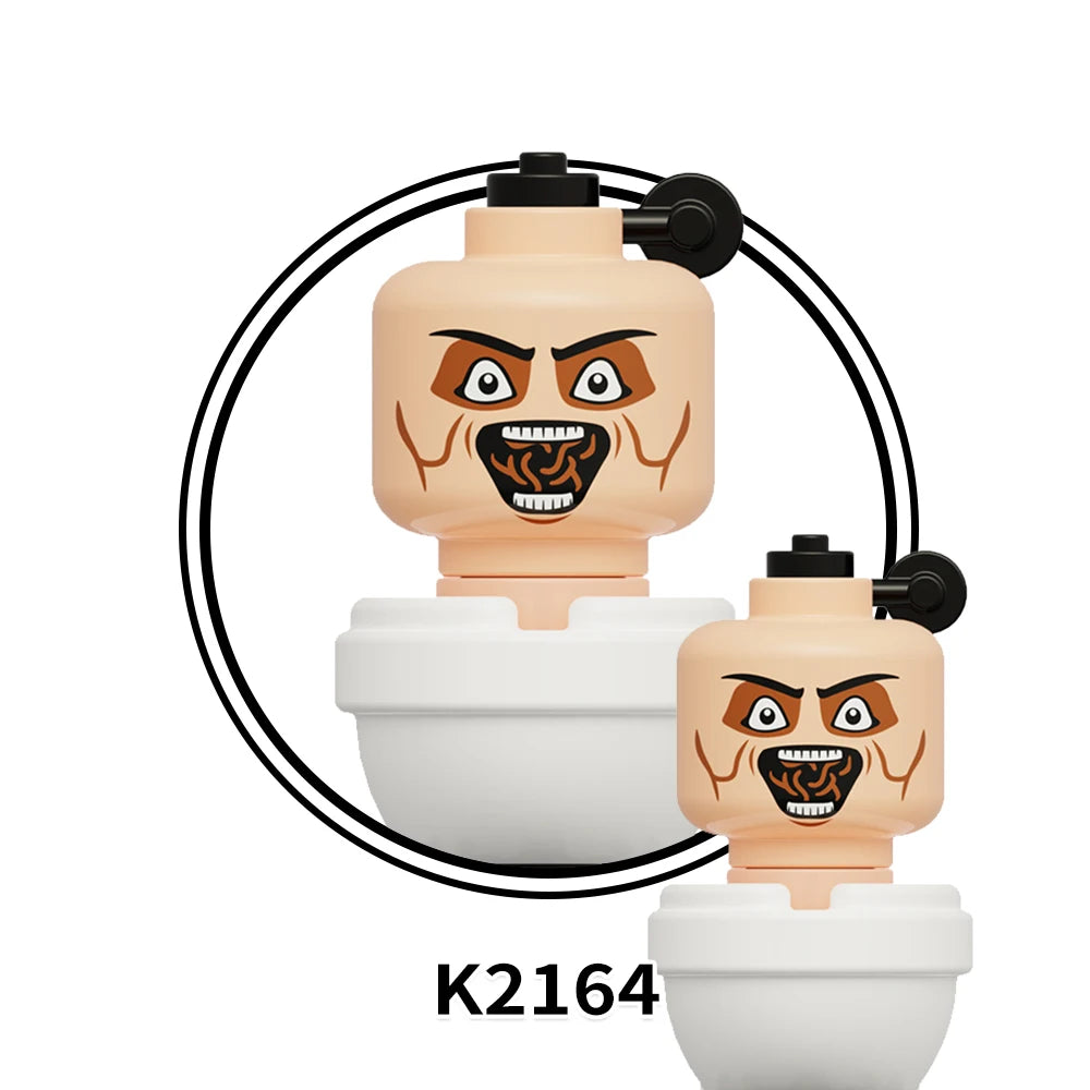 MOOXI Actionfiguren Teile Set MOC Steine Skibidi Toilet Man DIY Baustein Lernspielzeug für Kinder Figuren Geburtstagsgeschenk