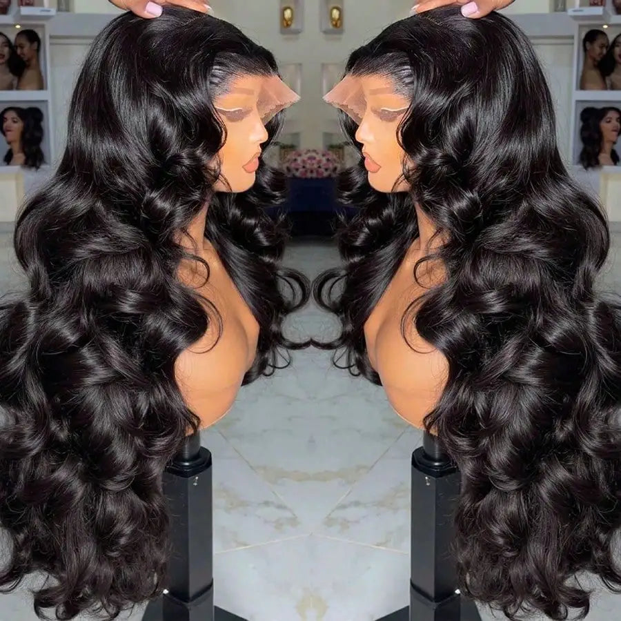 40 42Inch Raw Peruvian Body Wave 250% Density  Wigs Human Hair  13x4 HD Lace Front Wigs Human Hair For Women Natural Black