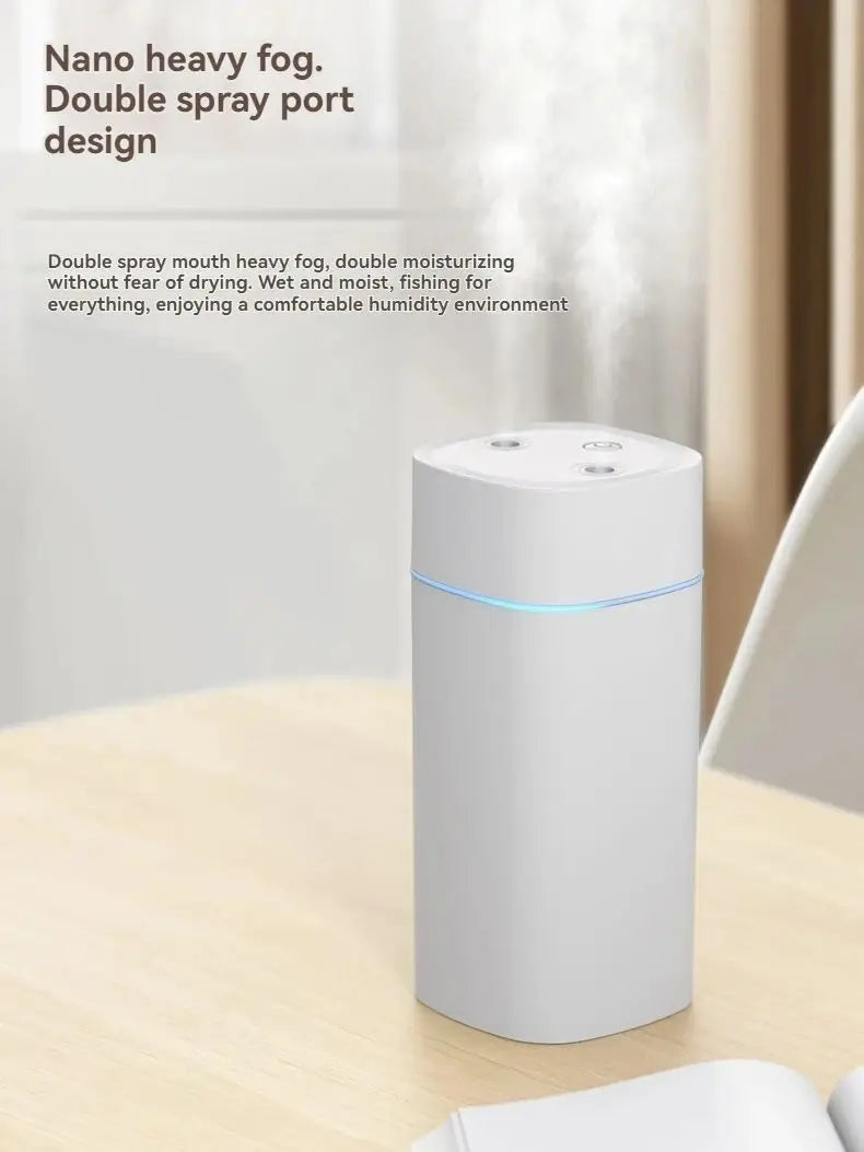USB Dual-Nozzle Humidifier 600ml/H Super Mist Ultra Quiet Moisturizing Device For Home Car