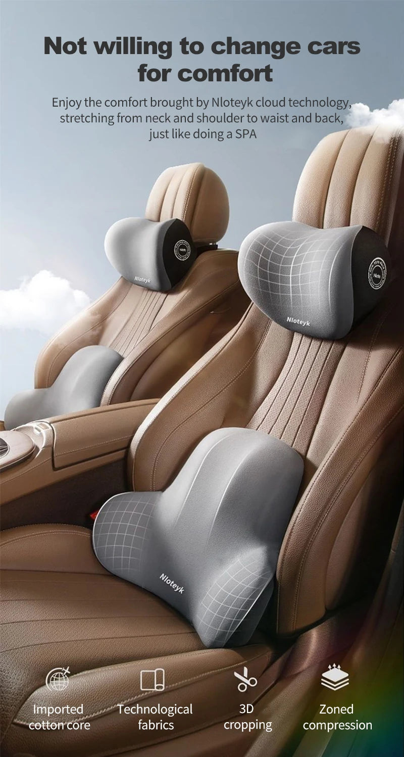 Auto Nackenkissen Memory Foam Schutz Lendenwirbelstütze Lordosenkissen Auto Kopfstütze Sitz Reise Innenausstattung Zubehör