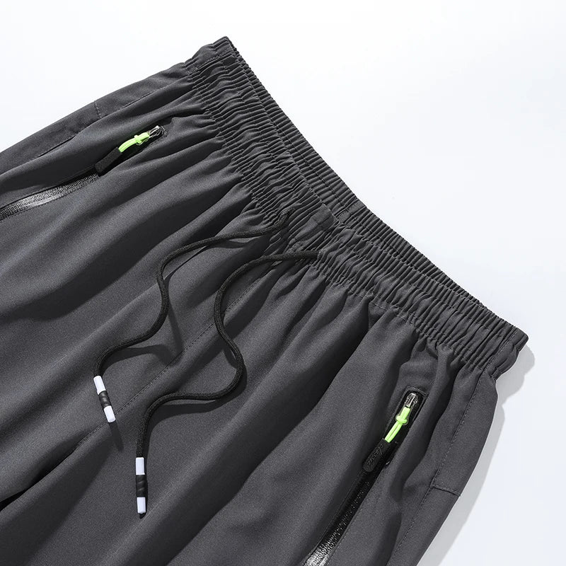 Breathable Men's Casual Pants Quick Dry Straight Elastic Waist Jogger Sweatpants Korean Classic Sport Trousers Plus Size 4XL 5XL