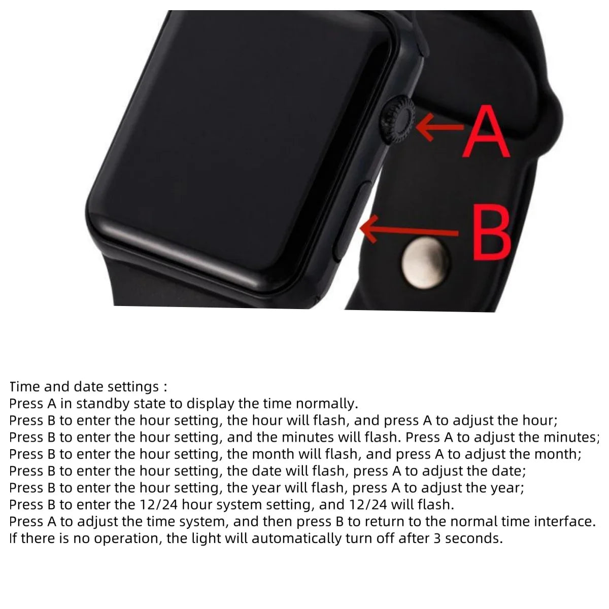Einfache Digitaluhr für Herren Damen Mode Sport LED Elektronische Uhr Schwarz Silikonarmband Freizeit Herrenuhr Reloj Hombre