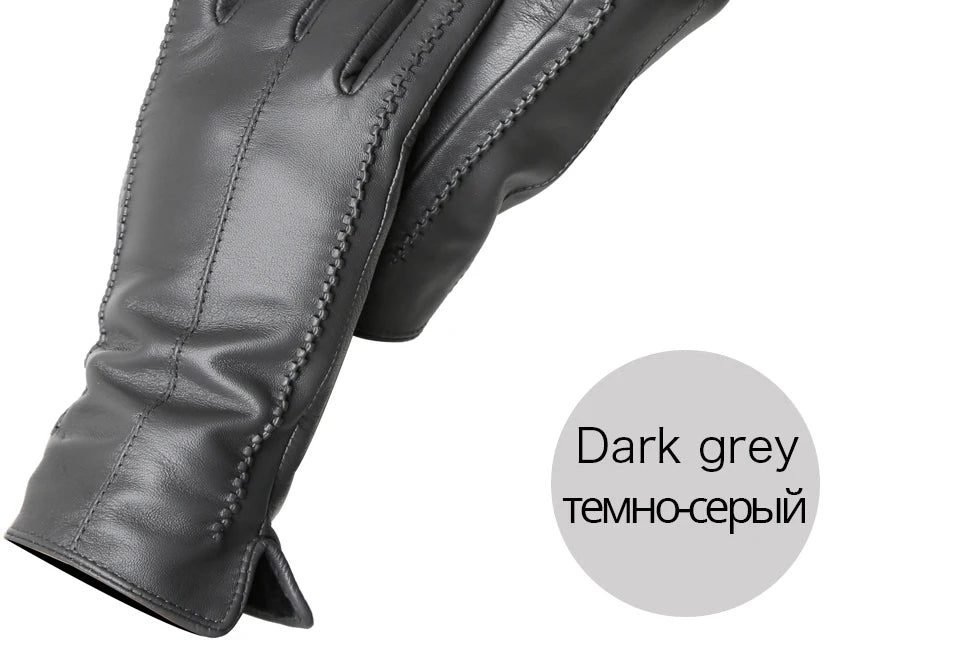 Women's sheepskin gloves winter warm plus velvet short thin touch screen driving color women's leather gloves good quality -2226