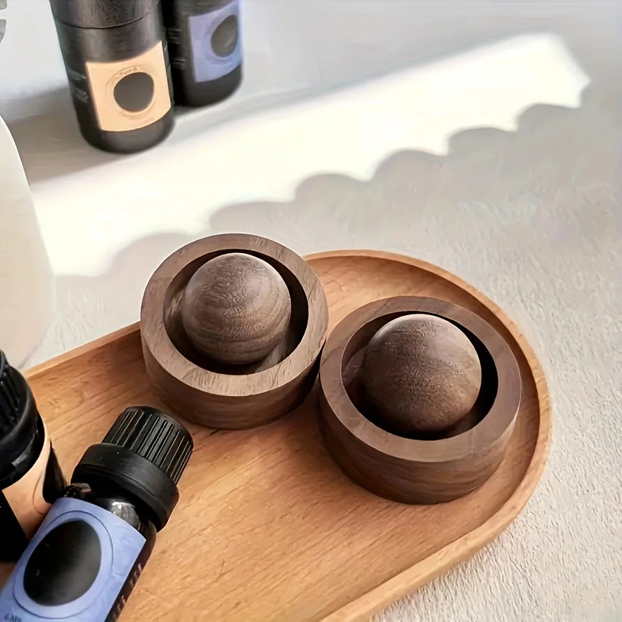Car & Home Essential Oil Diffuser - Made of Wood Mini Cute Natural Fragrance Diffuser Suitable for Bedroom Living Room Bathroom