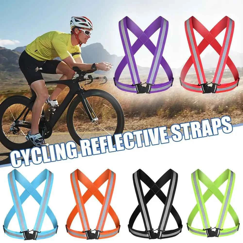 New Highlight Reflective Straps Night Running Riding Clothing Vest Adjustable Safety Vest Elastic Band For Adults and Children