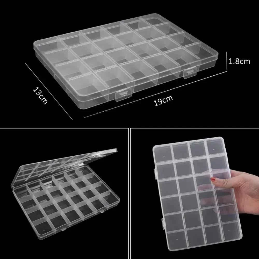 Transparent Plastic Storage Jewelry Box Compartment Adjustable Container For Beads Earring Box For Jewelry Rectangle Box Case