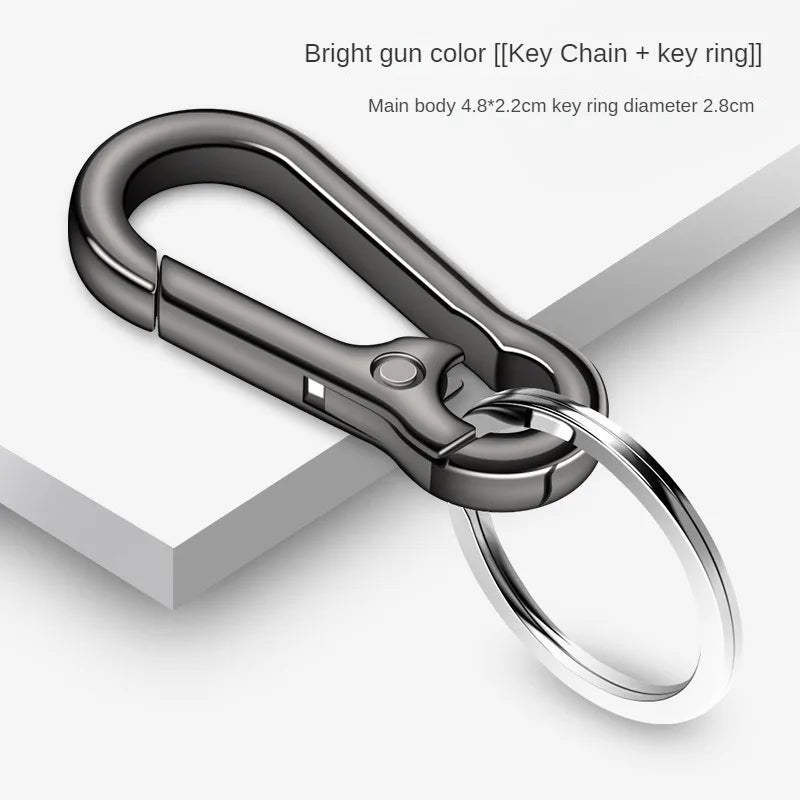 Zinc Alloy Car Key Chain Anti-Lost Keychain With KeyRing Simple Gourd Buckle Carabiner Keychain Auto Waist Belt Clip Holder