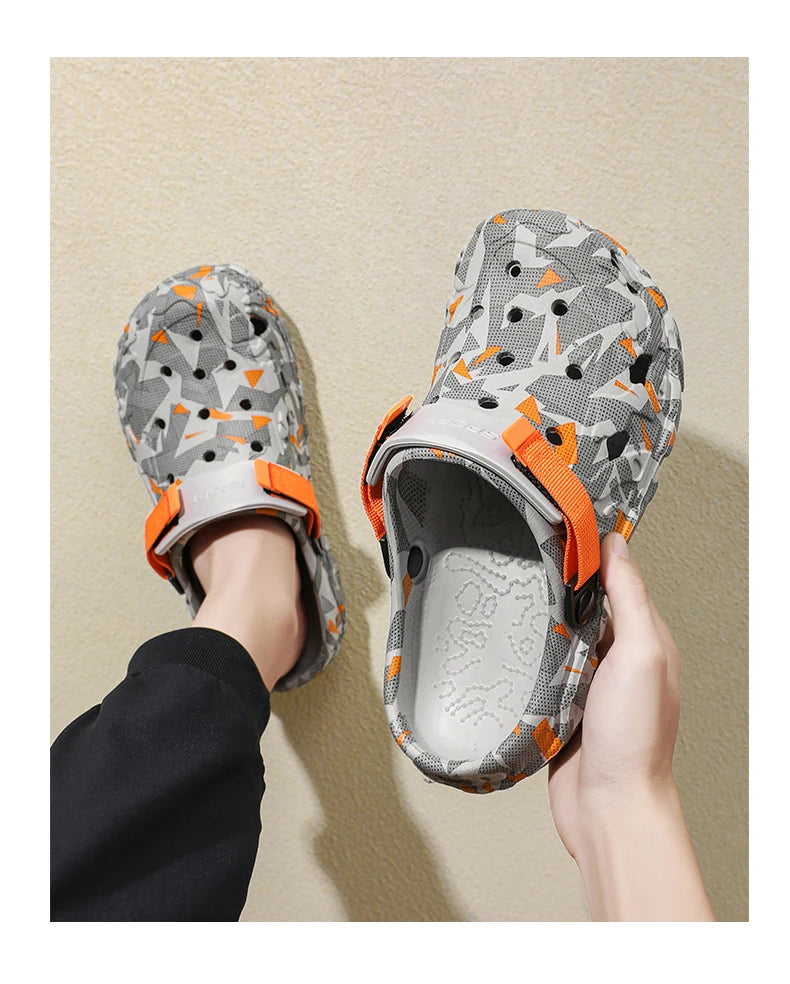 New Men's Clogs Slippers Sandal Male Garden Shoes Flat Camouflage Sandals Male Sneakers Outdoor Flip Flops Home Clogs - Shoppiline